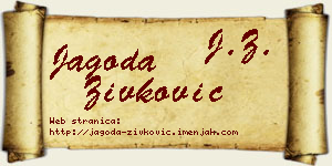 Jagoda Živković vizit kartica